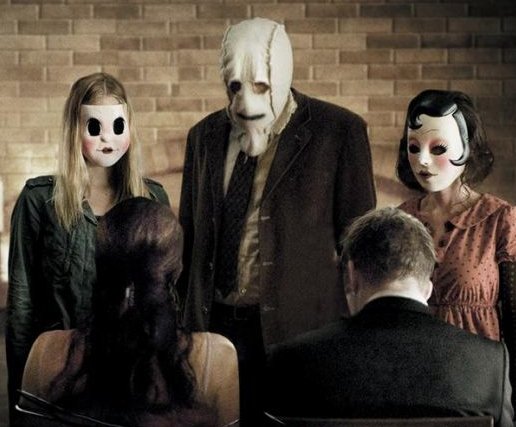 Group of people with creepy masks