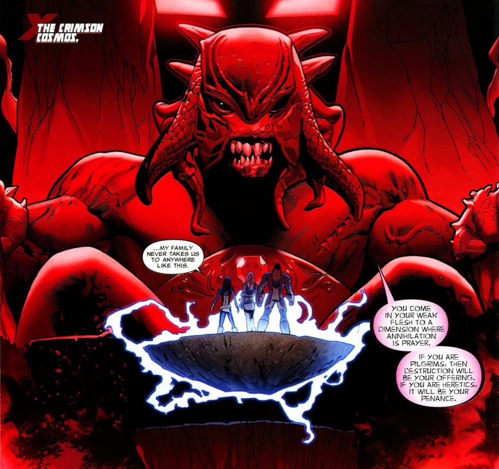 Cytorrak on his throne in the Crimson Cosmos, his personal dimension.