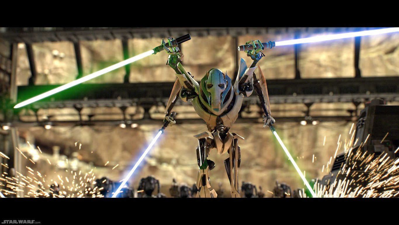 Grievous with lightsabers