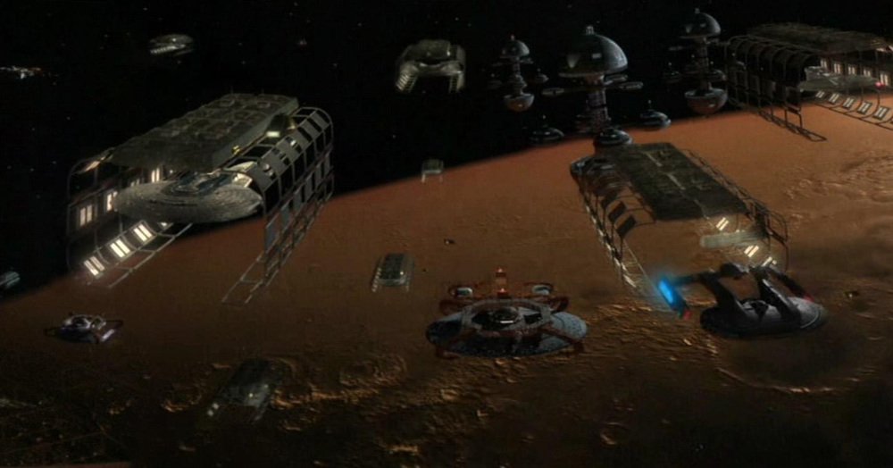 Utopia Planitia Fleet Yards as depicted in Voyager episode Relativity