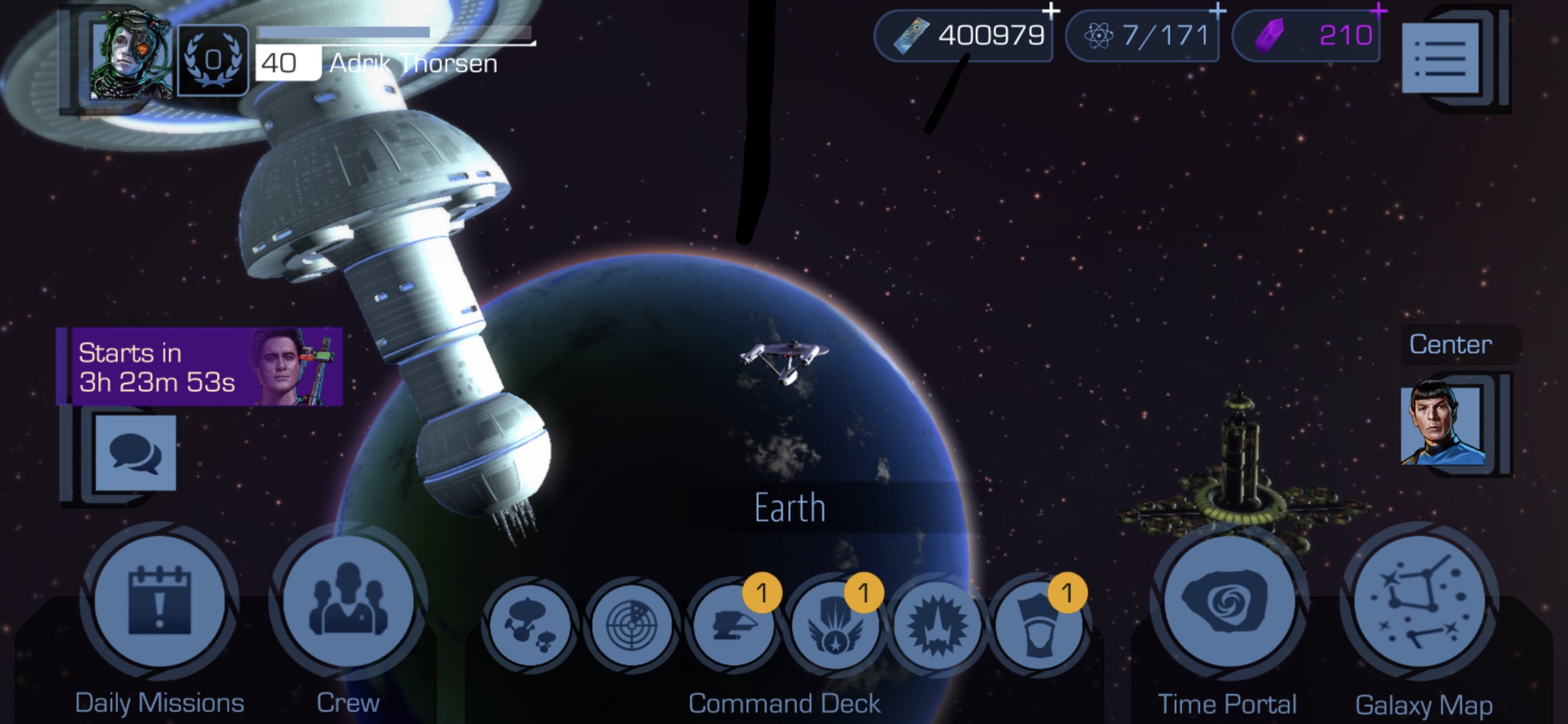 Star Trek Timelines, 2 stations in Earth's orbit