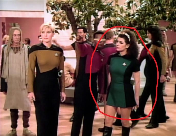 Deanna Troi's mini-skirt uniform